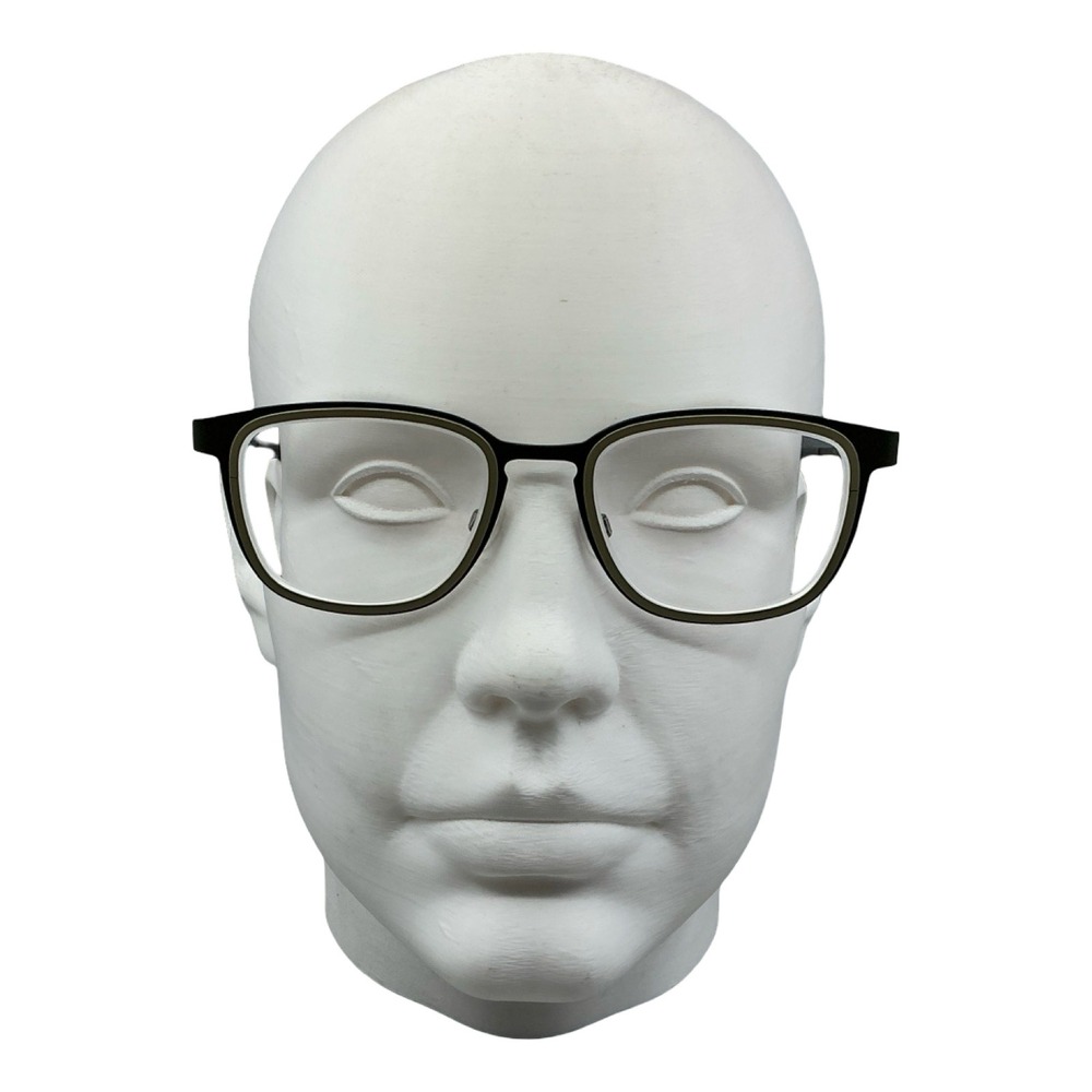 Bevel Sergey 6530 MGST Eyeglasses Frame Black Green Square Japan 52-20